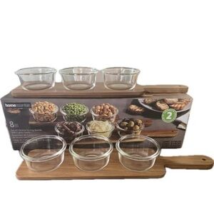 Home essentials Set of 2 Acacia serving board/bowlls